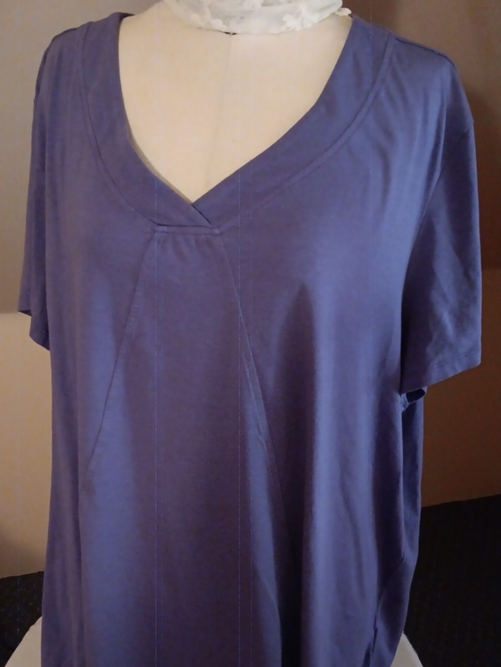 Coldwater Creek Purple V-Neck Short Sleeve Top